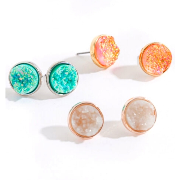 2 for $15 , CRYSTAL STUD EARRING 3-PACK - Picture 4 of 8